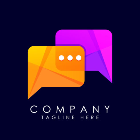 Modern gradient color chat logo design Social media speech icon vector illustration cover image.