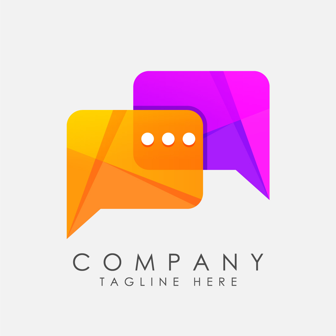 Modern gradient color chat logo design Social media speech icon vector illustration preview image.