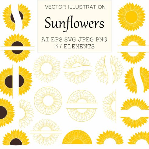 Sunflower monogram. Sunflower SVG cover image.