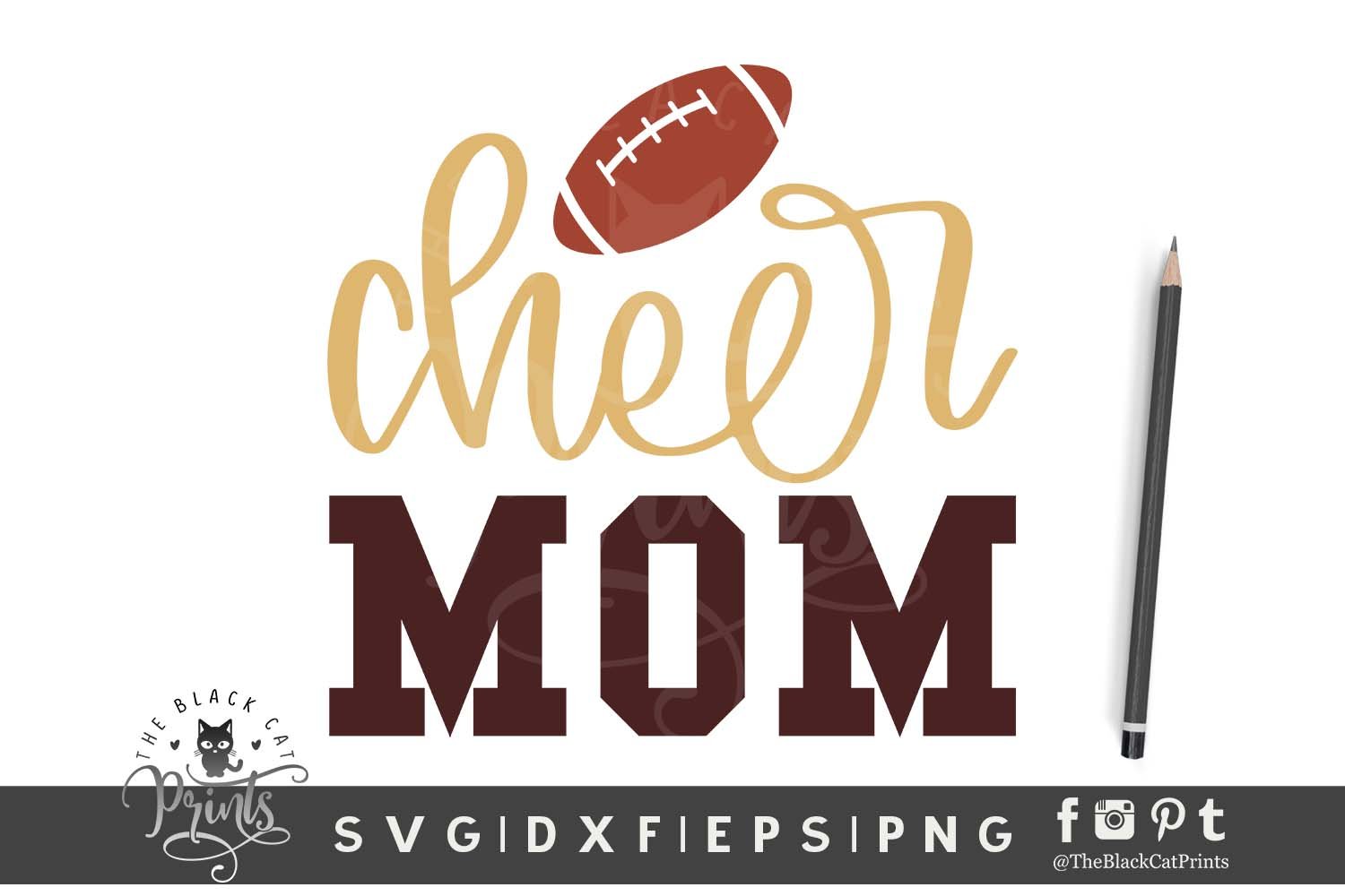 Cheer Mom SVG DXF EPS PNG cover image.