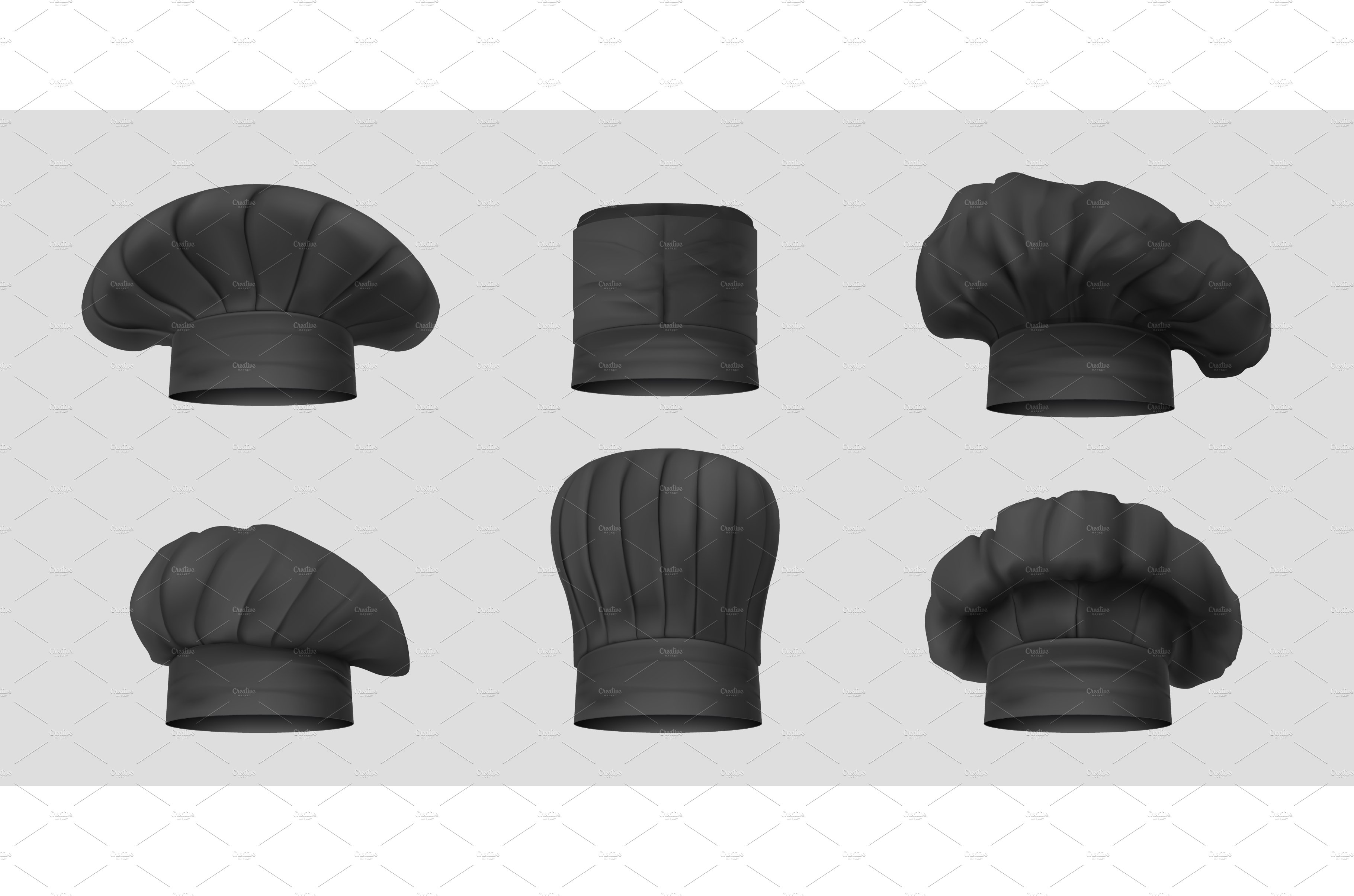 Mockup black headwear for the chef cover image.