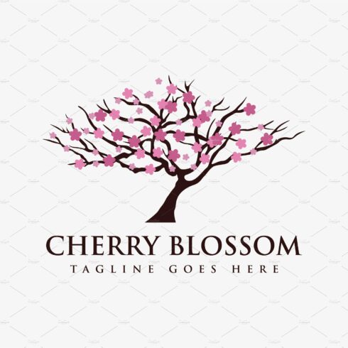 Cherry Blossom tree logo vector cover image.