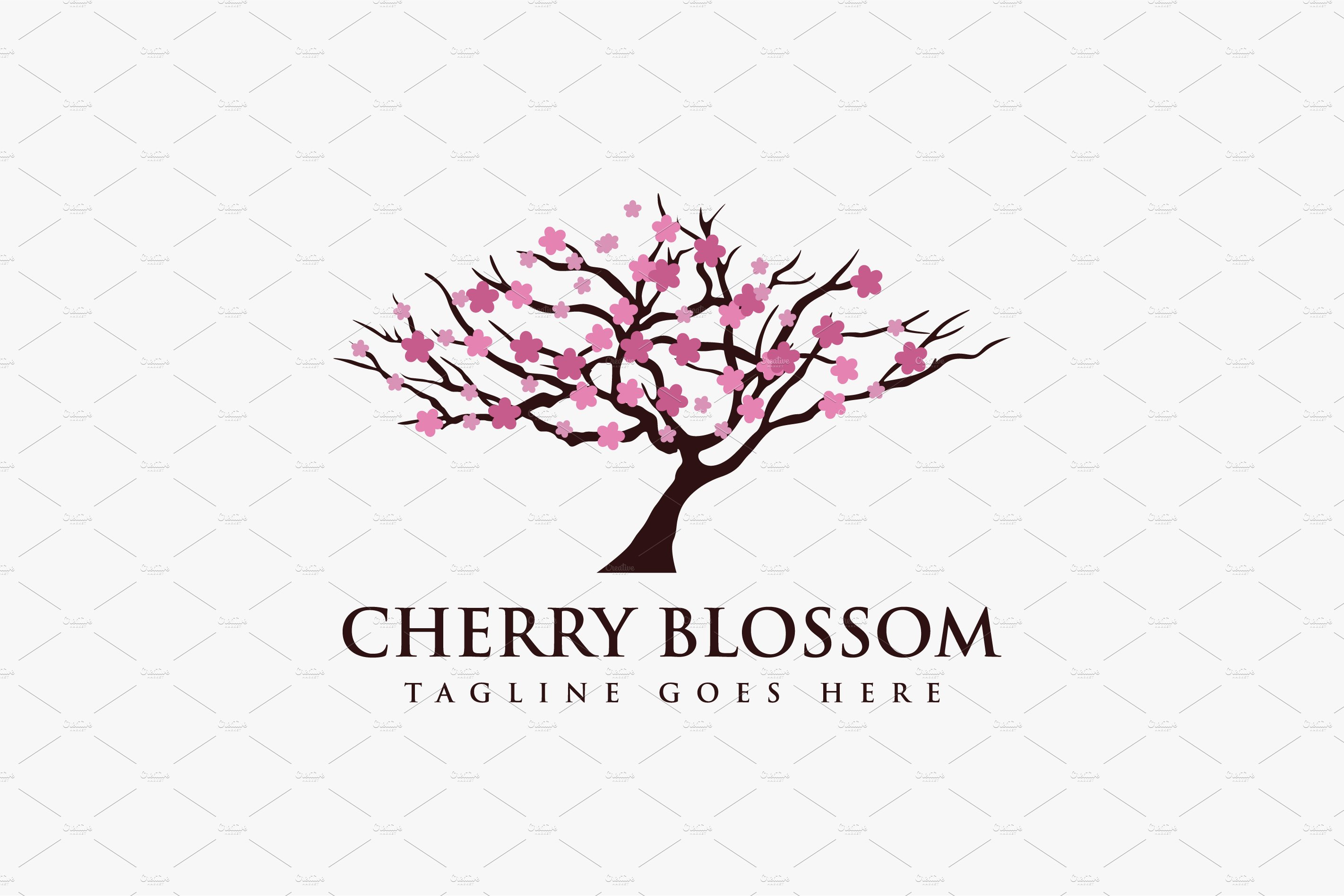 cherry blossom vector outline