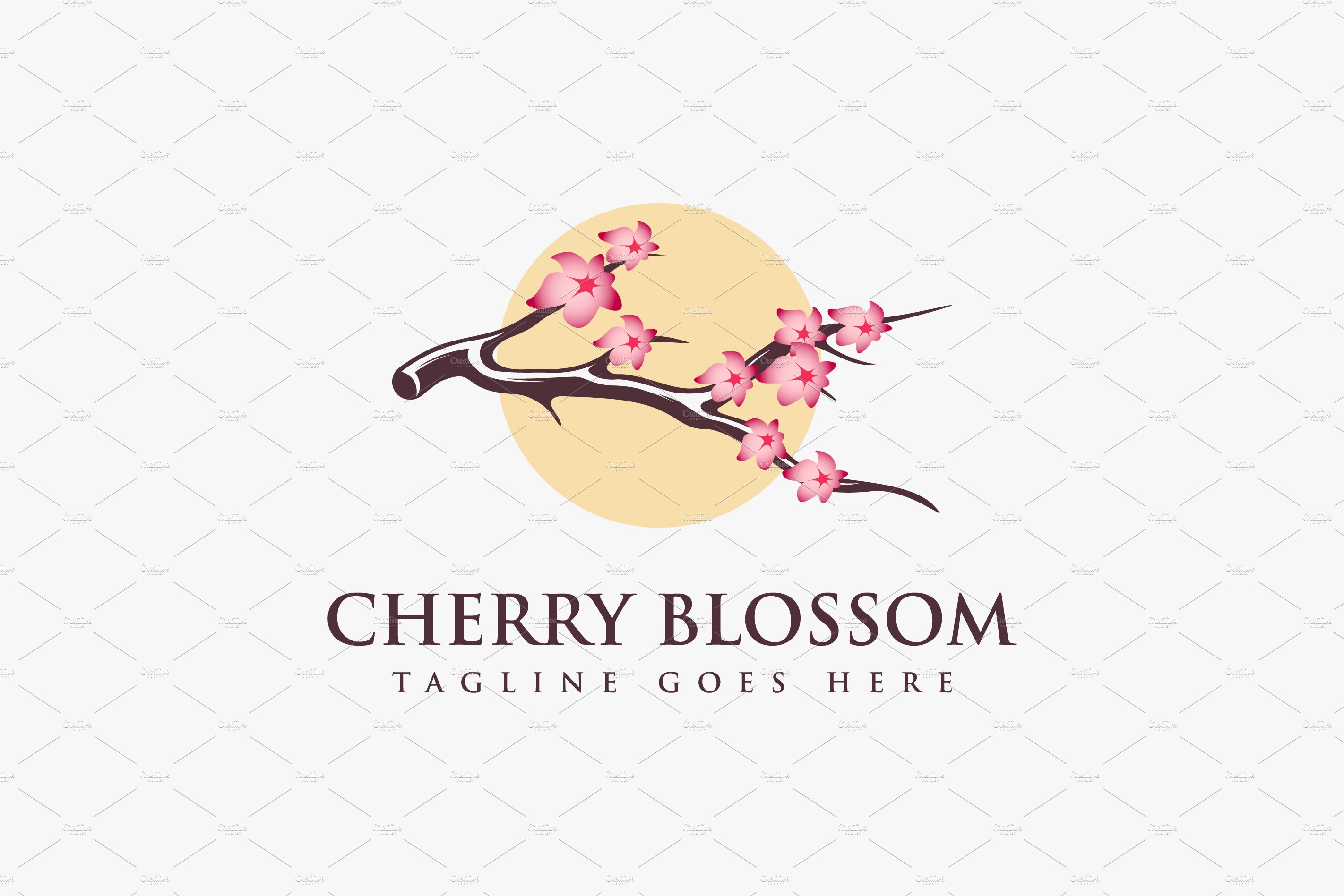 Cherry Blossom branch tree logo cover image.