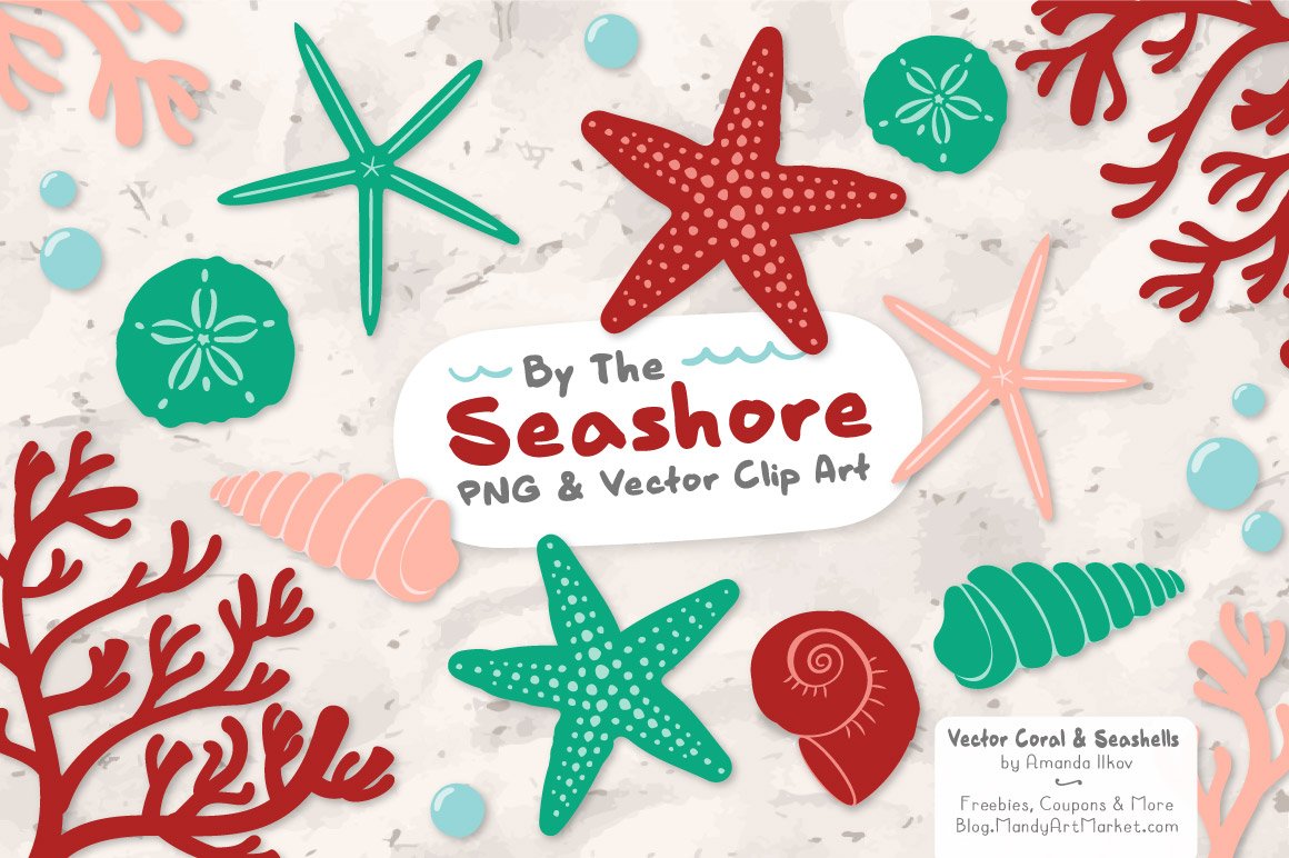 Seashells Clipart in Cherry Bomb cover image.