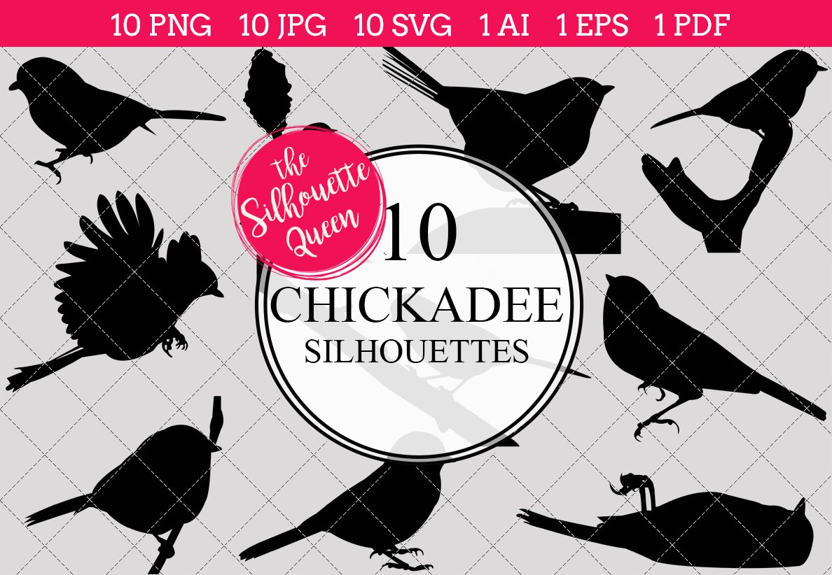 Chickadee Silhouette Clipart cover image.
