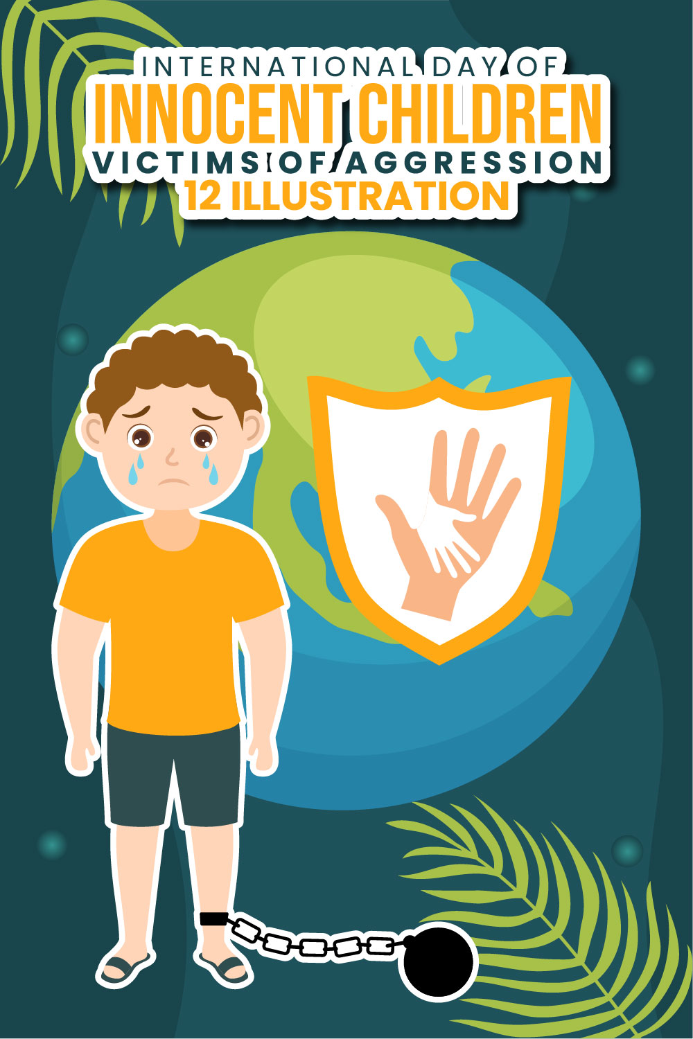 12 International Day of Innocent Children Victims of Aggression Illustration pinterest preview image.