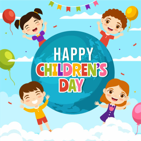 17 Happy Children Day Vector Illustration cover image.