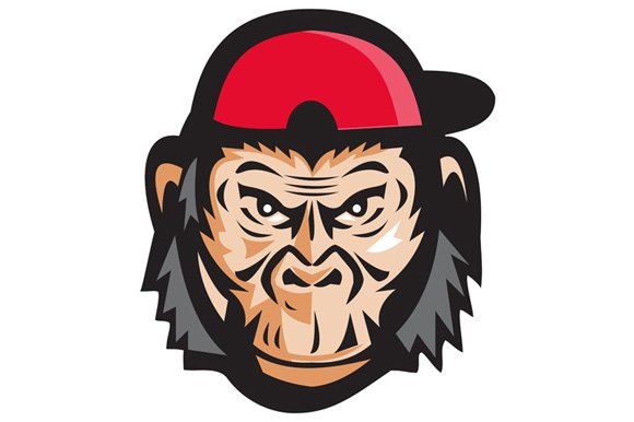 Angry Chimpanzee Head Baseball Cap cover image.