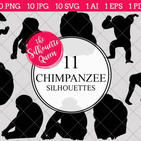 Chimpanzee Silhouette Clipart Clip cover image.