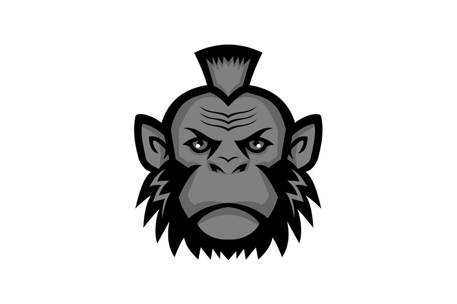 Chimpanzee Wearing Mohawk Mascot cover image.