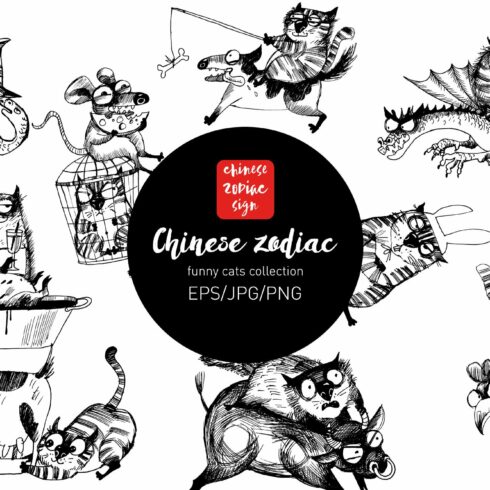 Chinese zodiac as funny cats cover image.