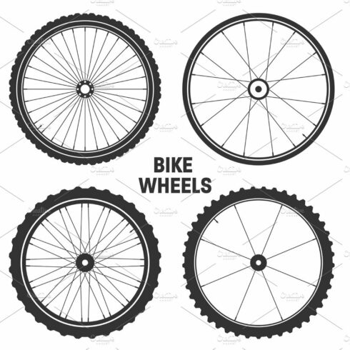 Bicycle wheel symbol,vector. Bike rubber. Mountain tyre. Valve. Fitness cyc... cover image.