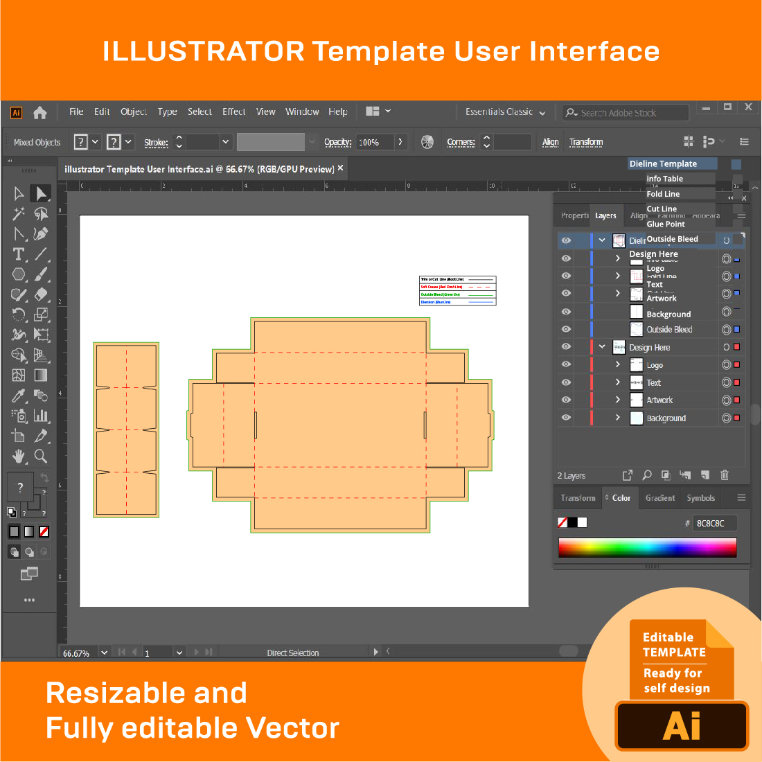 Chocklate Box Sleve Lid+Insert Dieline Template SVG, Ai, EPS, PDF, DXF, JPG, PNG File preview image.