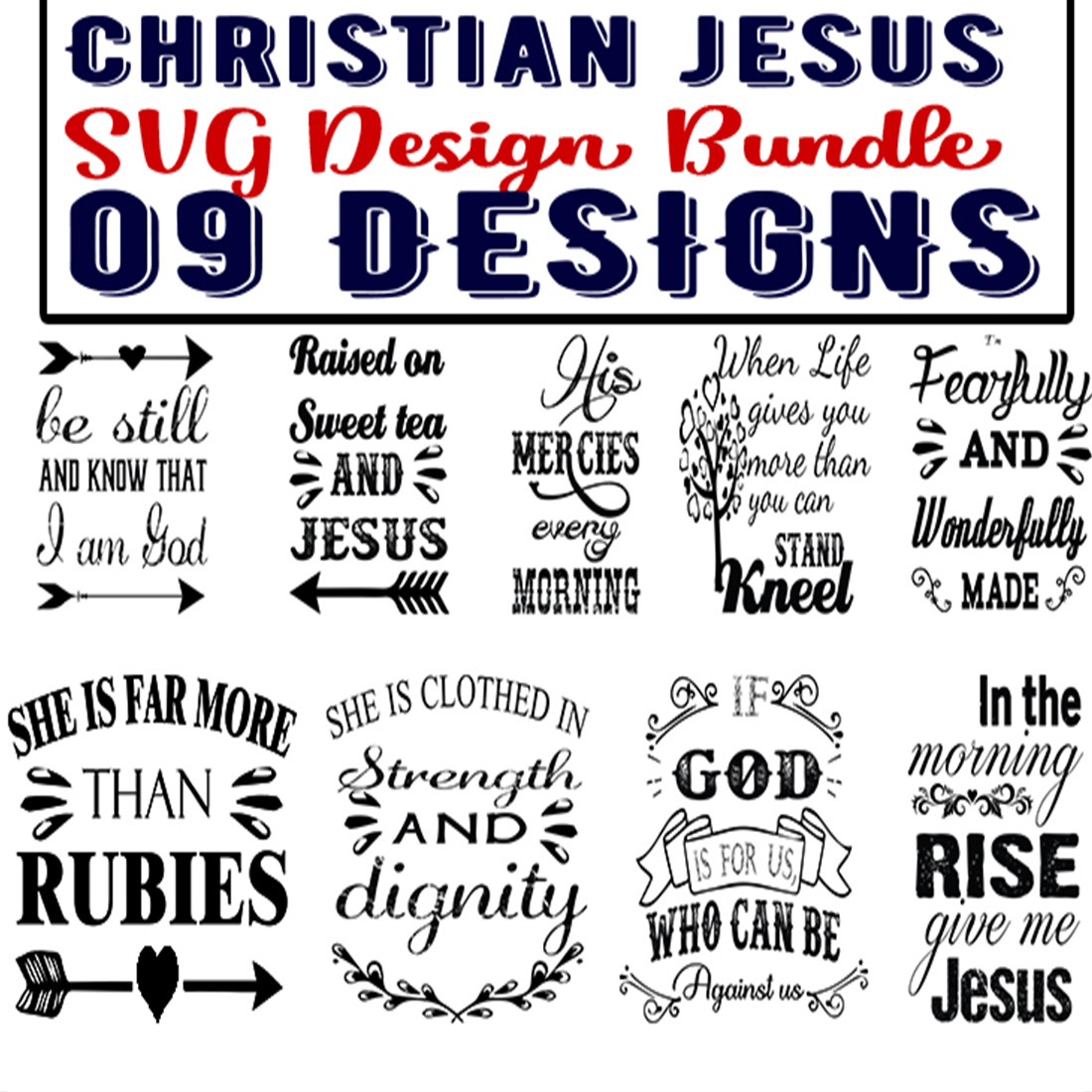 Bunch of different religious svg designs.
