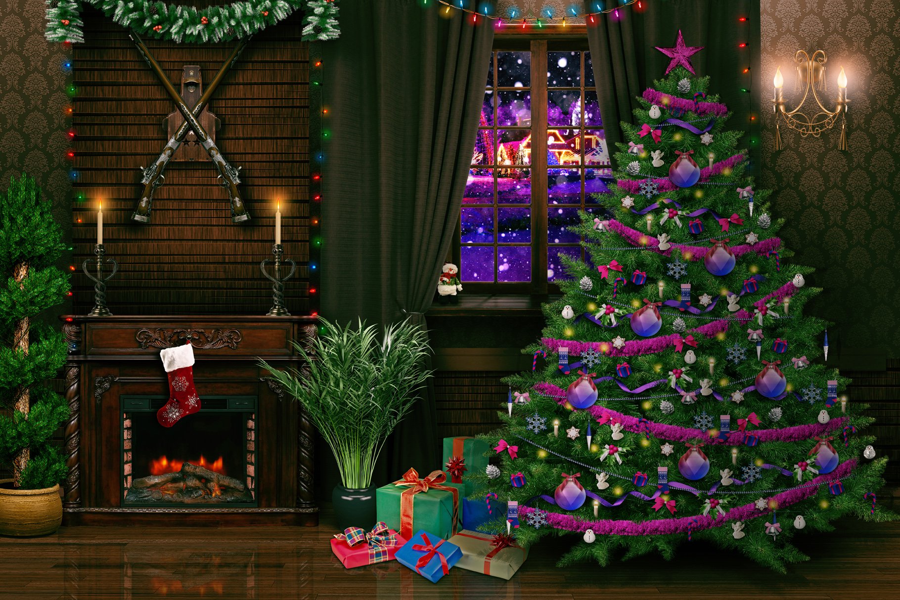 Christmas interior Scene Creator preview image.