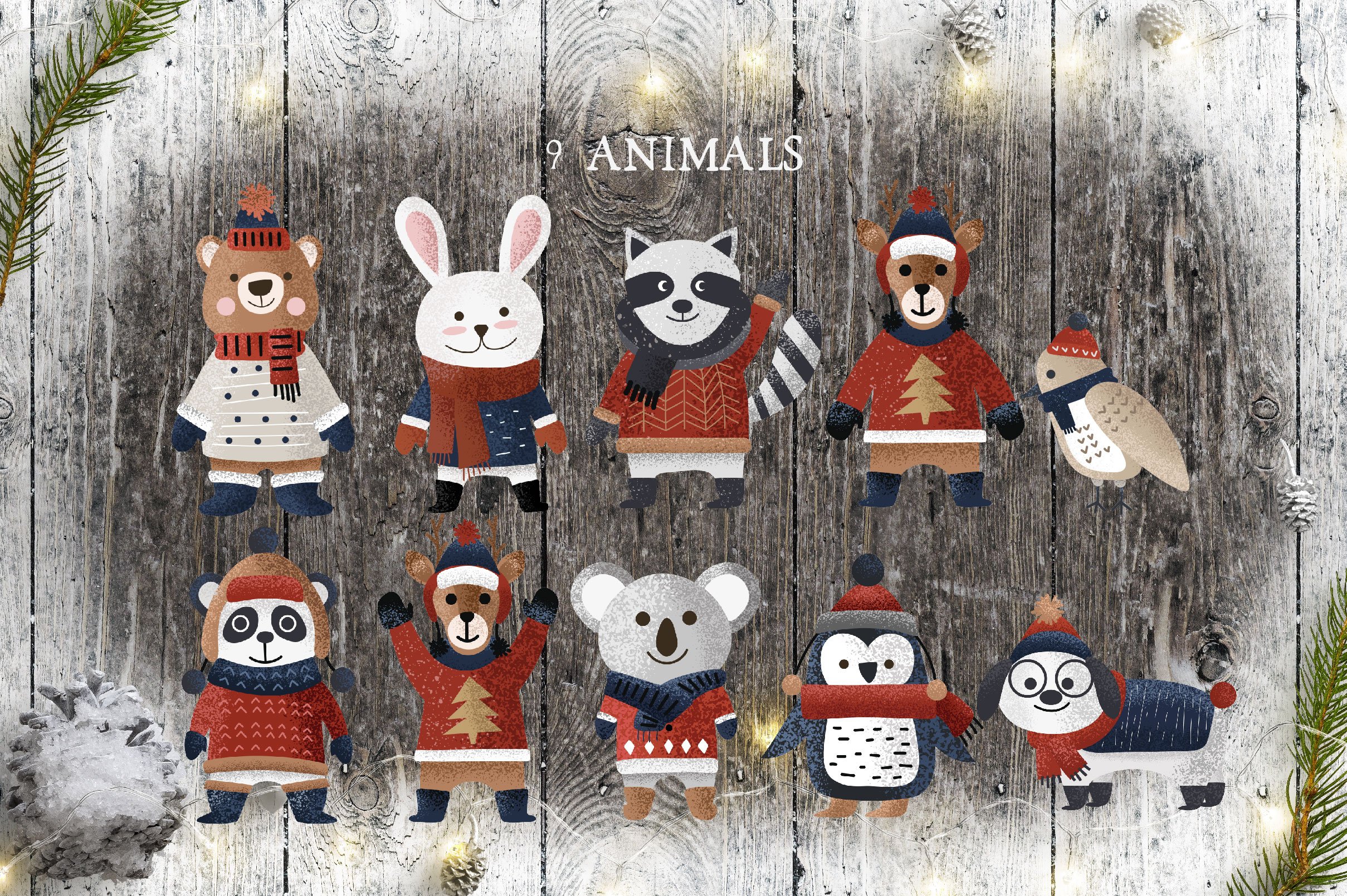 Christmas Things Clipart preview image.