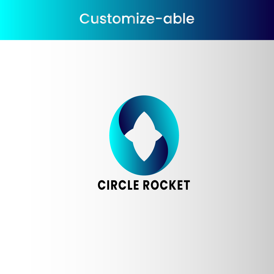 Gradient Color Rocket Logo Rocket Booster Rocket In Circle preview image.