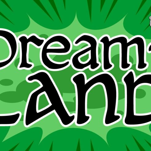 Dreamland - fantasy comic lettering cover image.