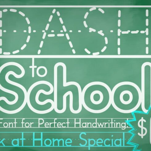 Dash to School - a handwriting font cover image.