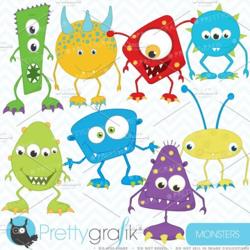 monster clipart commercial use cover image.