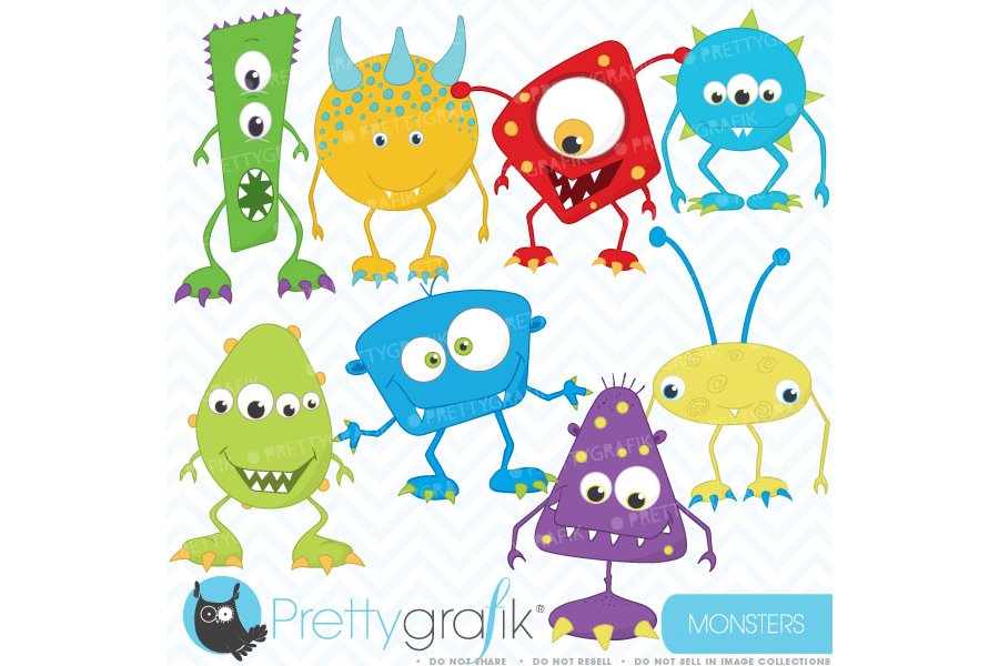 monster clipart commercial use preview image.