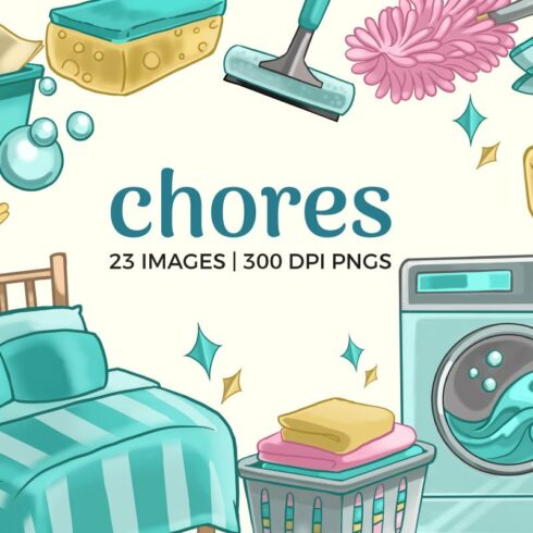 House Chores Clipart cover image.