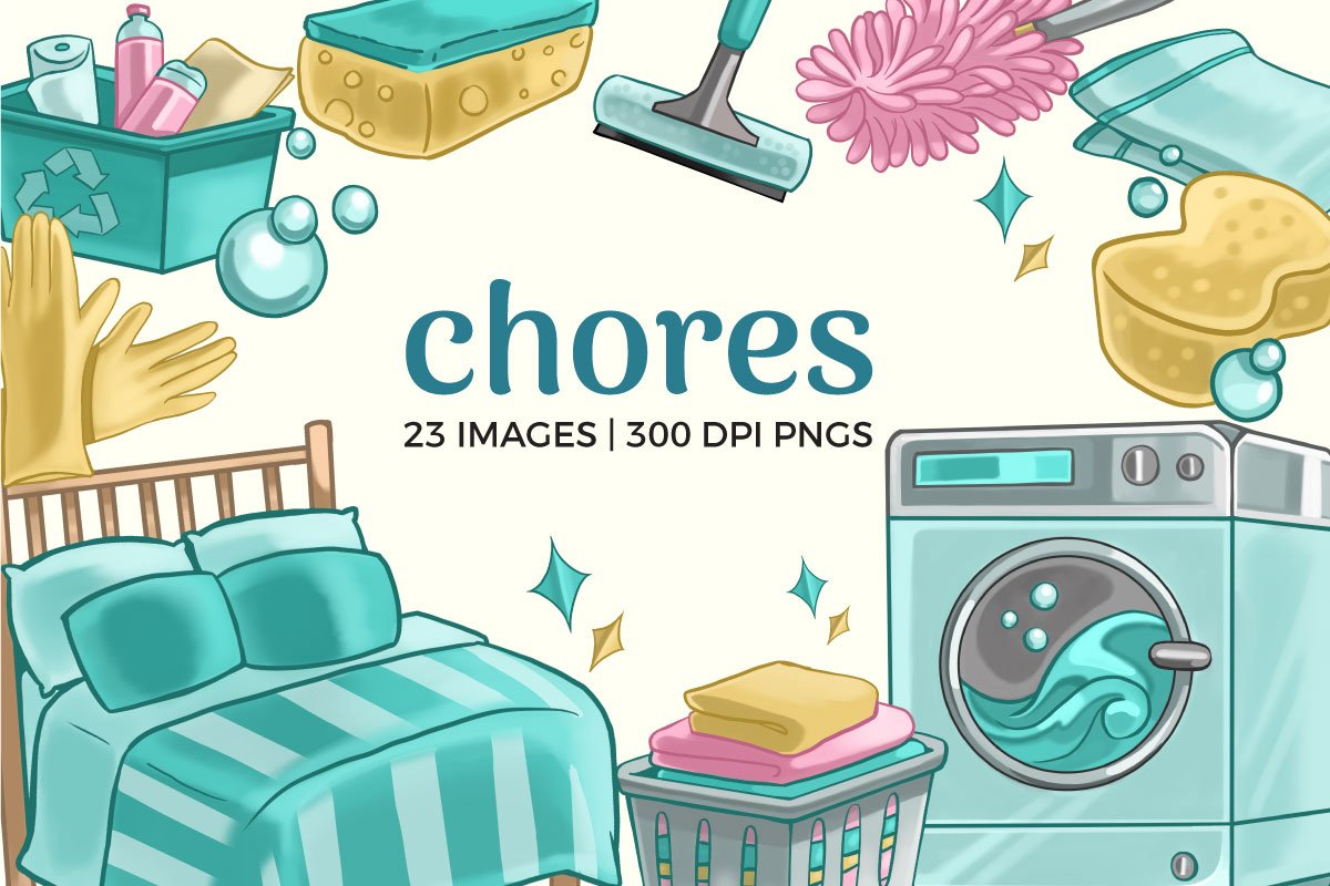House Chores Clipart cover image.