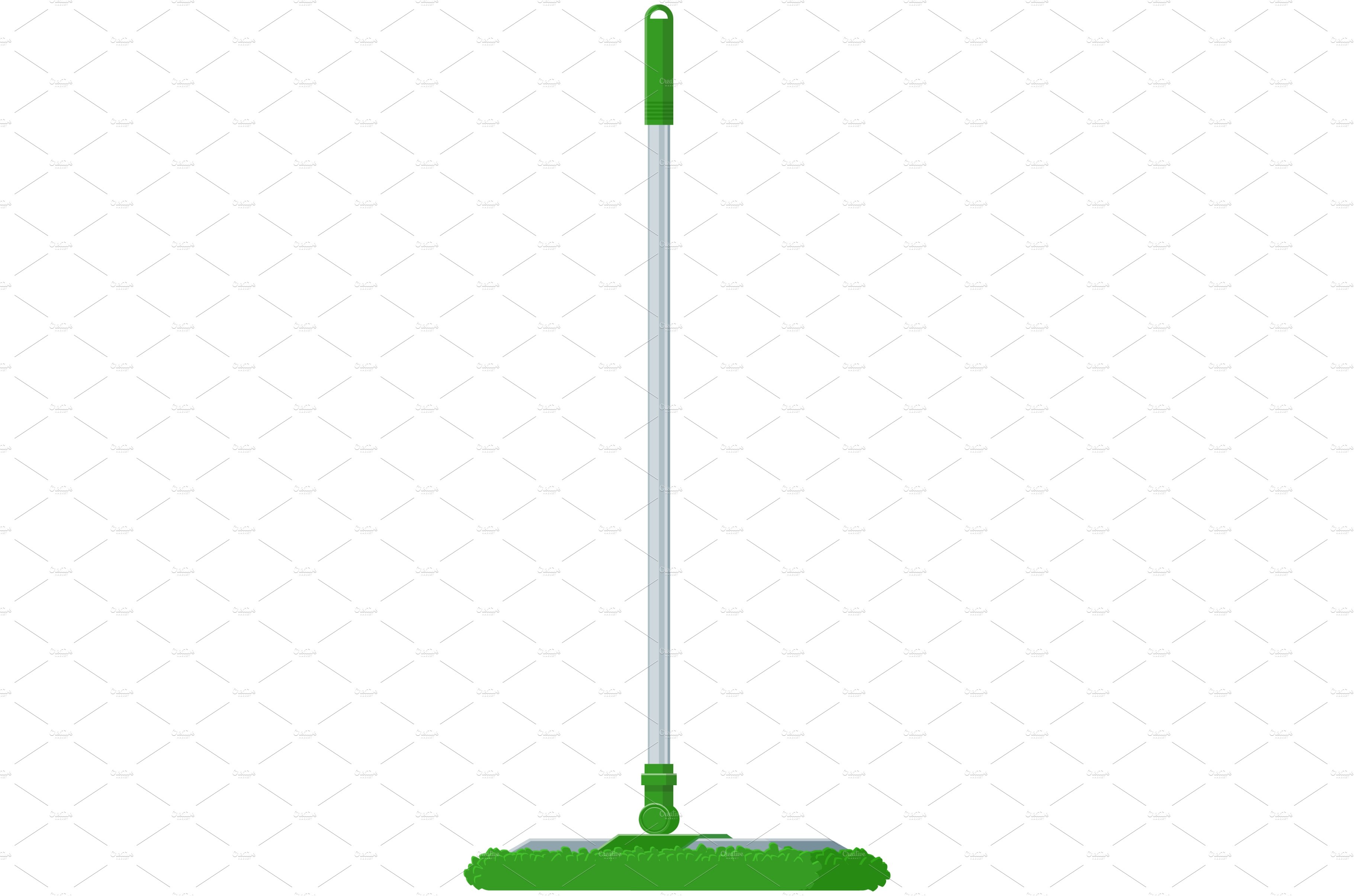 Mop broom vector icon floor clean cover image.