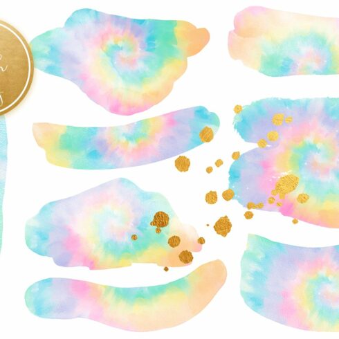 Rainbow Tie Dye Watercolor Smears cover image.