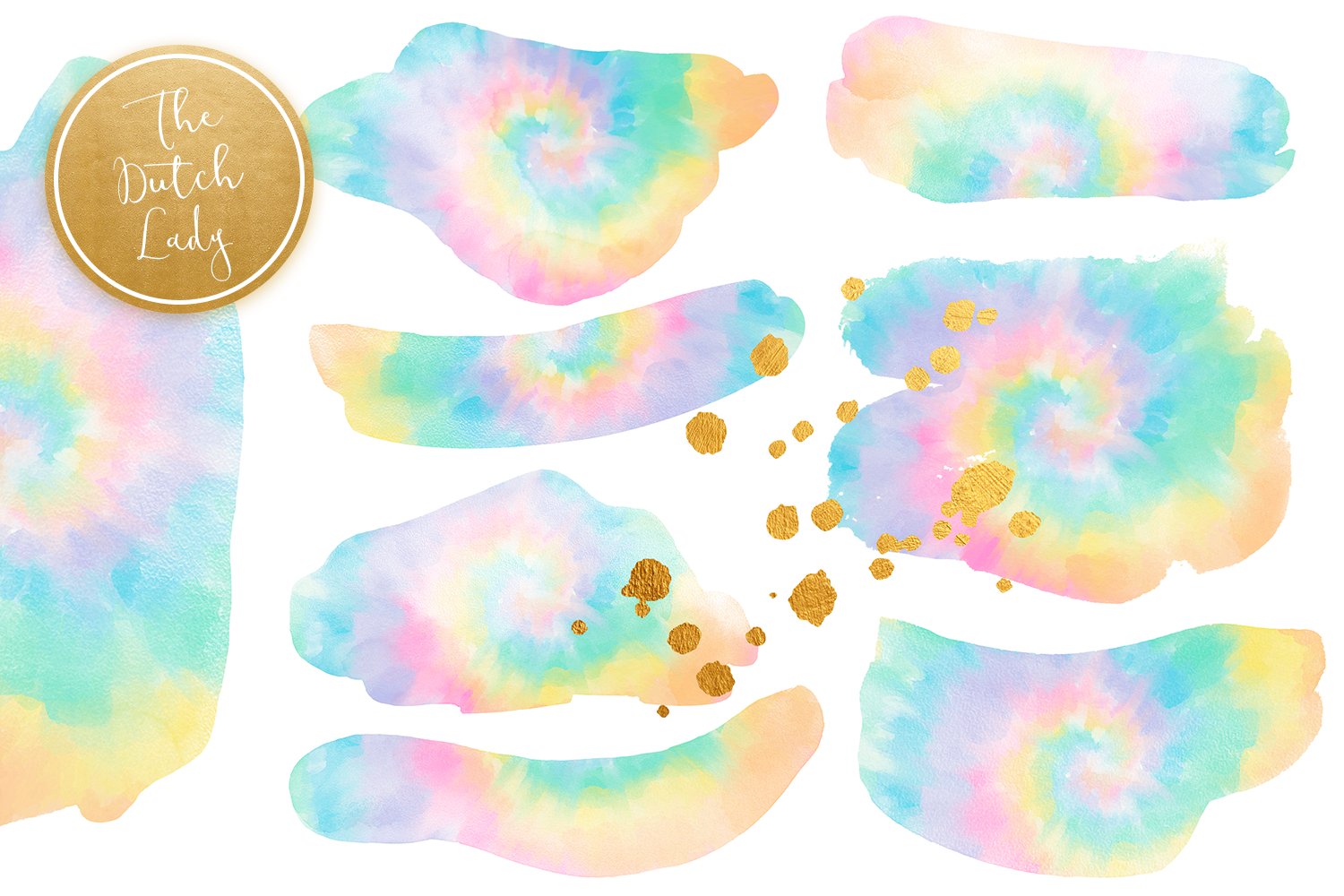 Rainbow Tie Dye Watercolor Smears cover image.