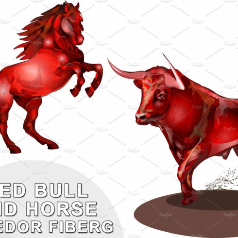 Red Bull and Horse vector isolated cover image.