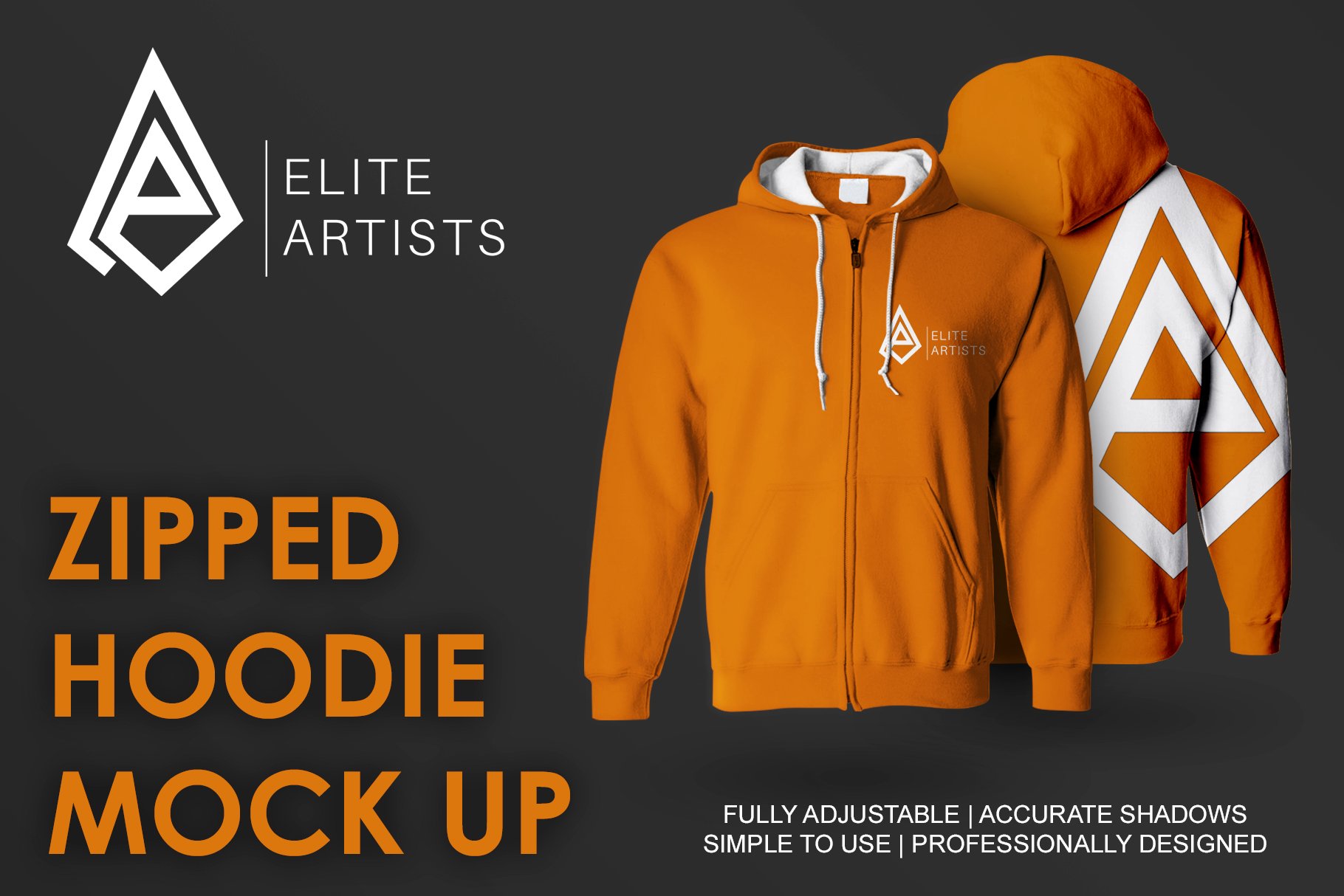 Zipped Hoodie Mock Up cover image.