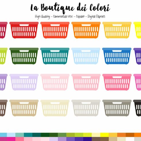 50 Laundry Basket Clipart cover image.