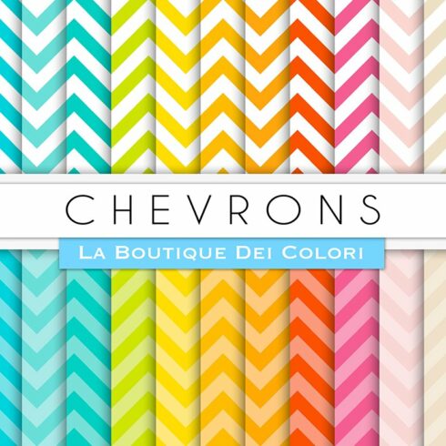 Rainbow Chevron Digital Paper cover image.