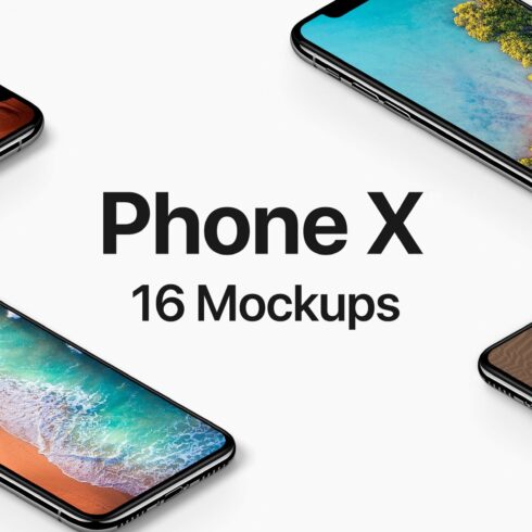 Phone X 16 Mockups cover image.