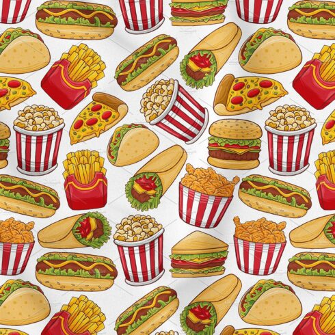 Fast Food Seamless Pattern cover image.