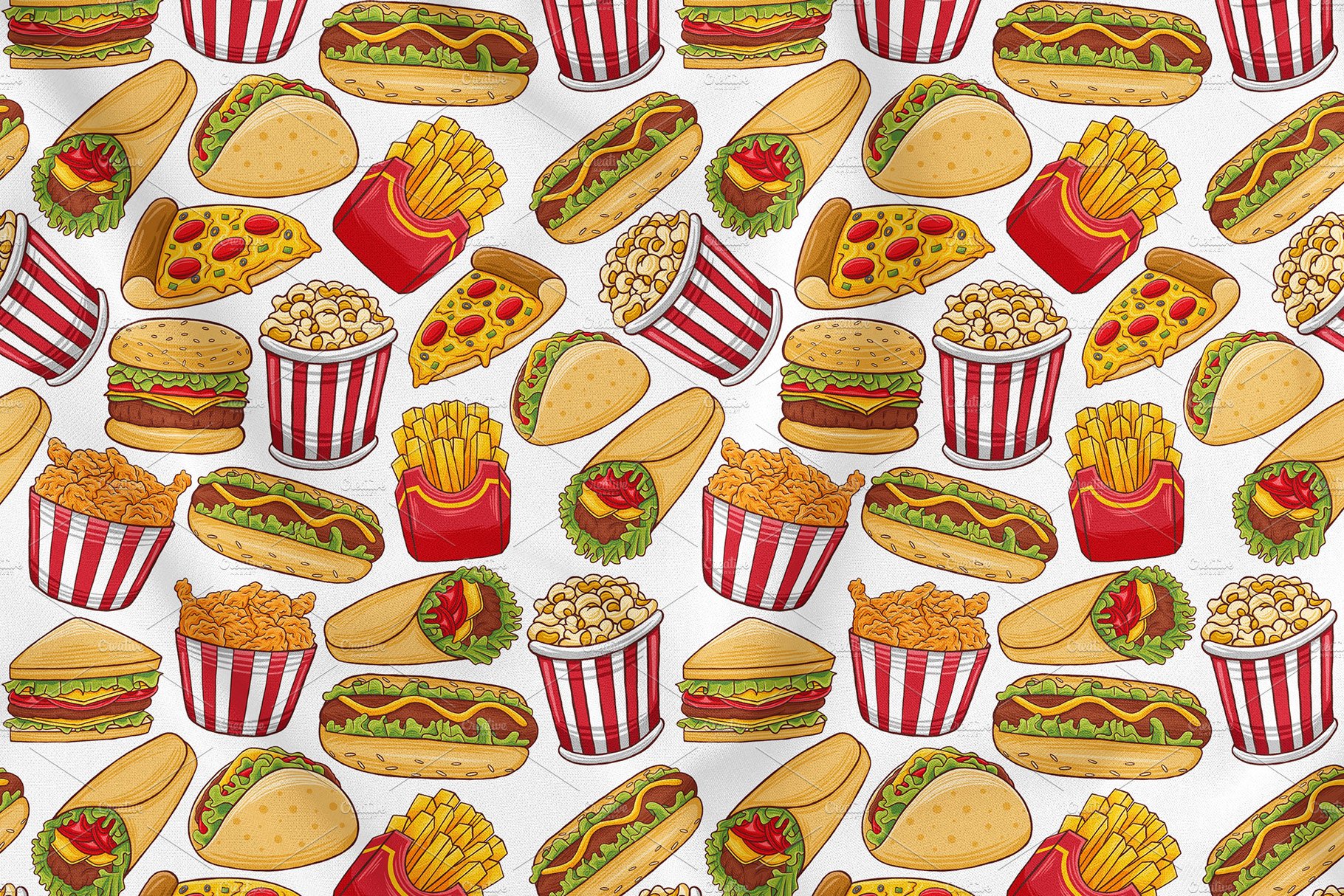 Fast Food Seamless Pattern cover image.