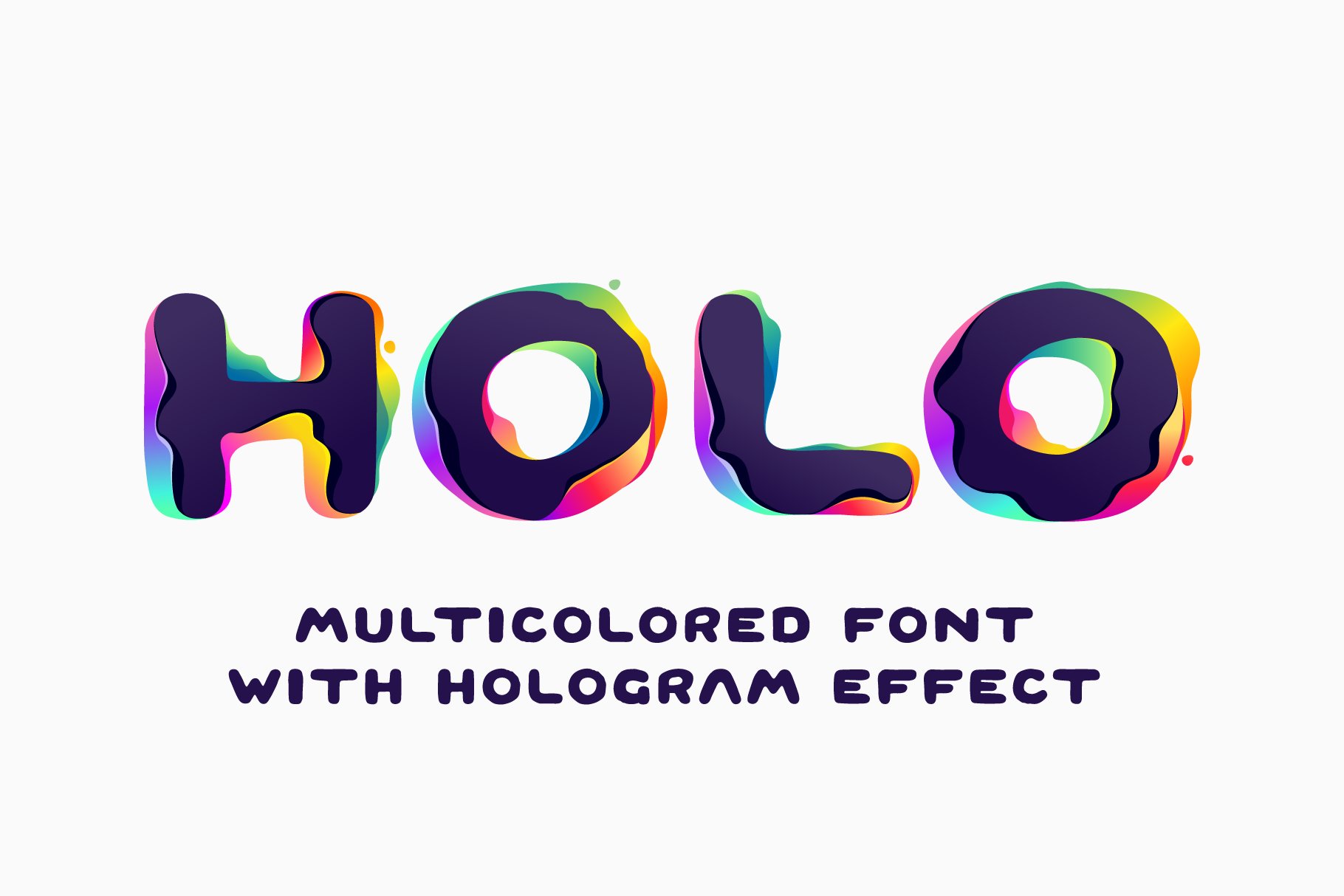 Hologram Shift colorful glitch font cover image.