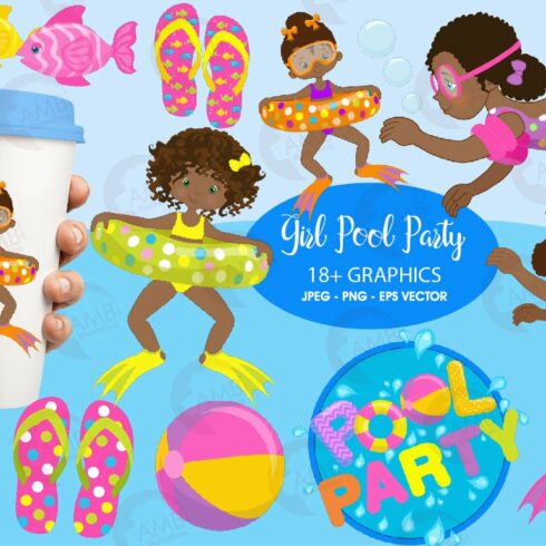 Girl pool party AMB-1998 cover image.