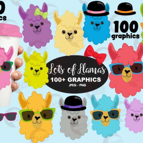 100 llamas clipart AMB-2100 cover image.