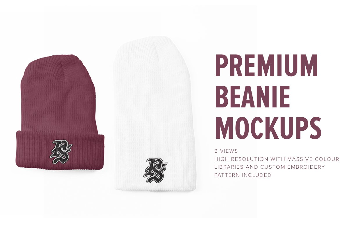 Premium Beanie Mockups cover image.