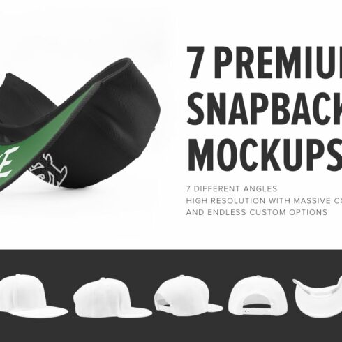 7 Premium Snapback Mockups cover image.
