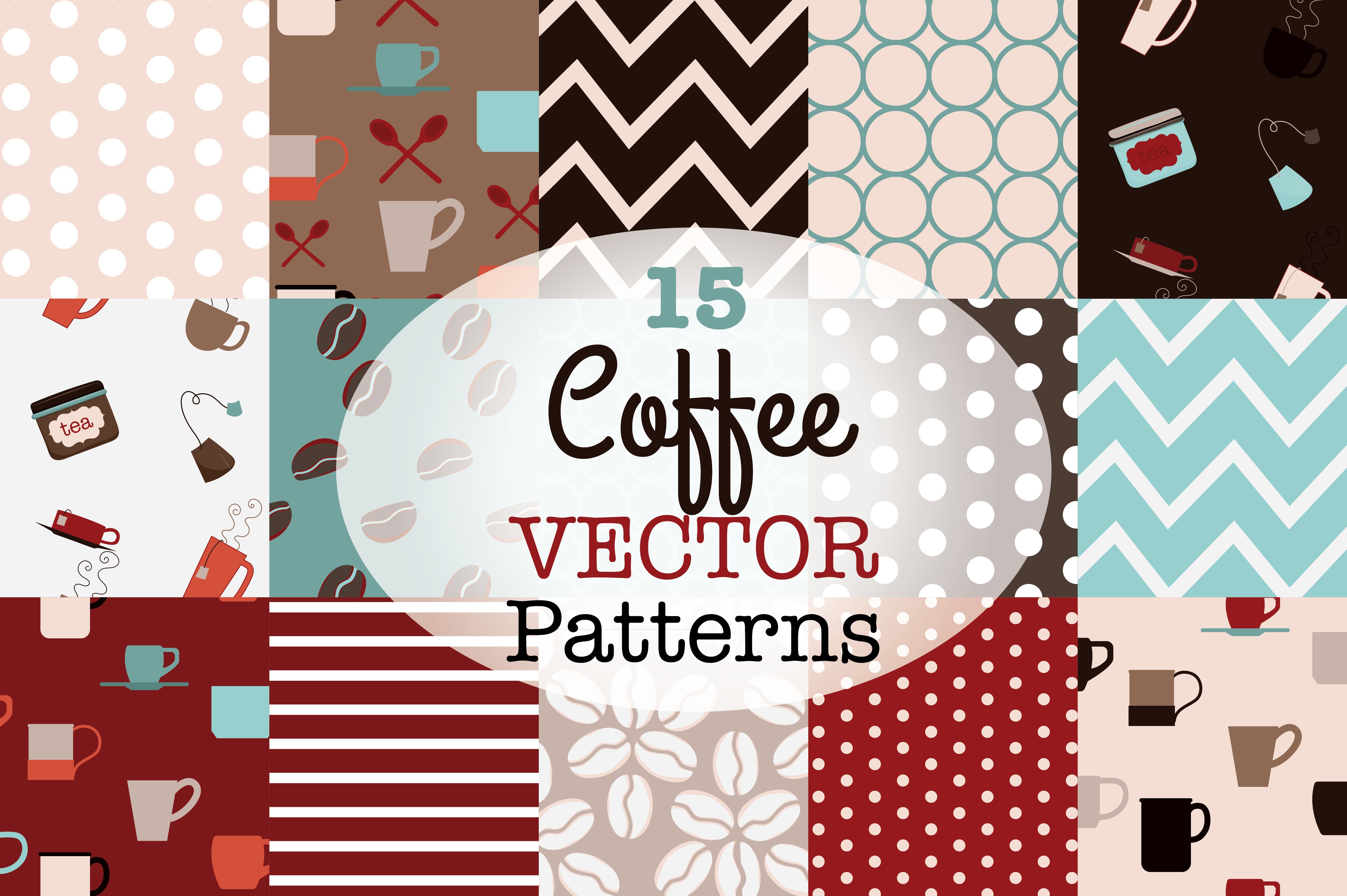Coffee and Tea Vector Patterns cover image.