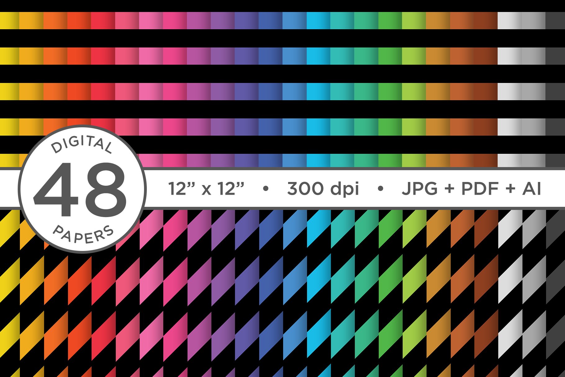 Black Rainbow Seamless Stripes cover image.