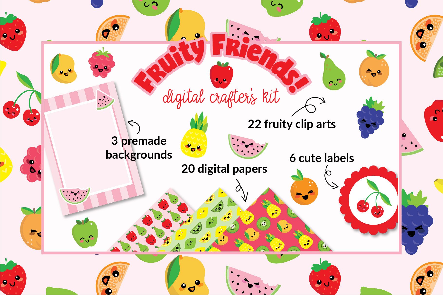 Fruity Friends! Cute Kawaii Kit cover image.