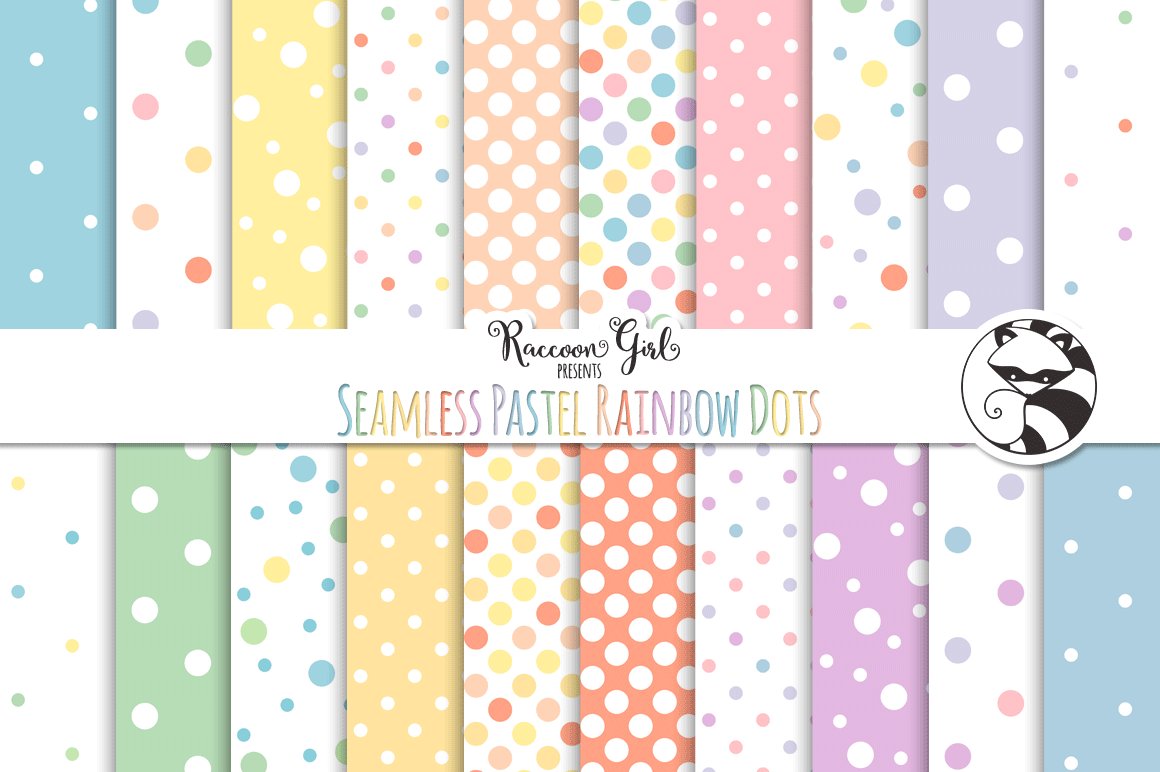 Seamless Pastel Rainbow Polka Dots cover image.