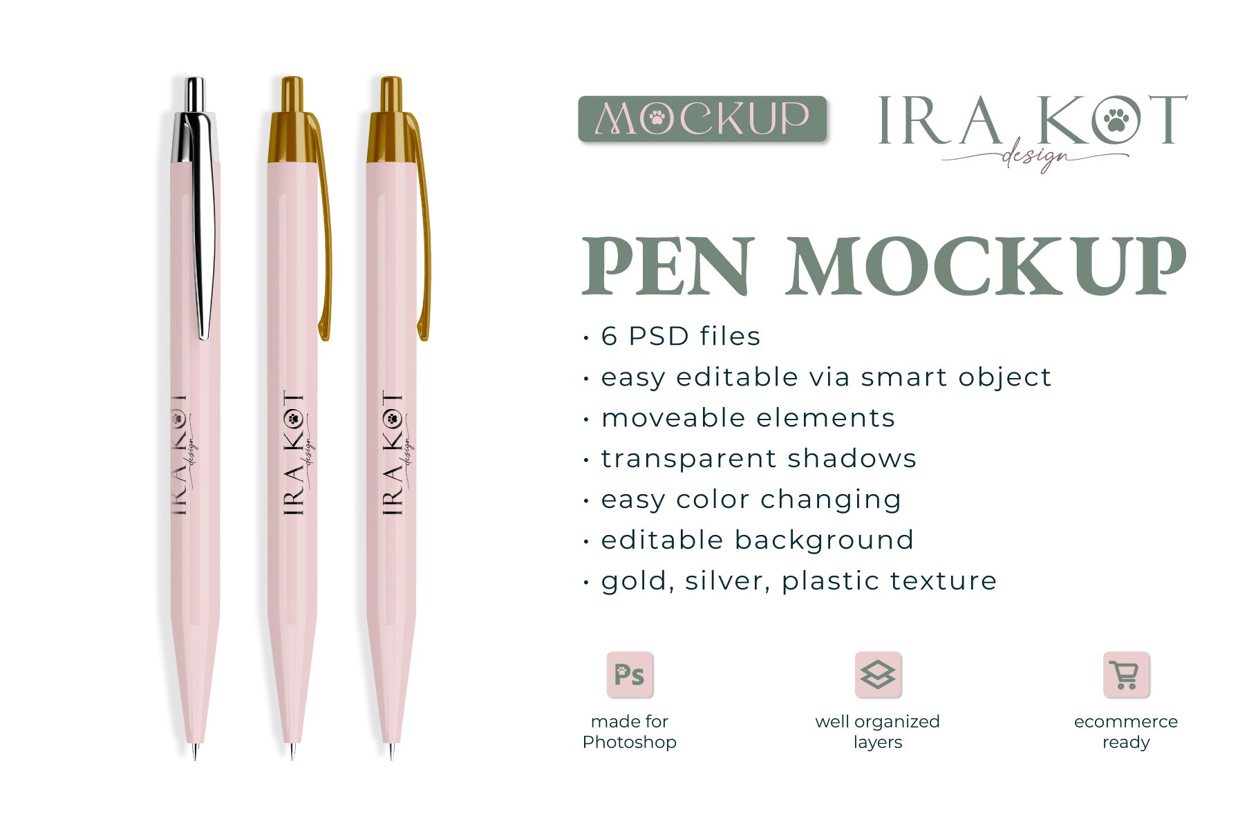 Pen PSD MOCKUP SET cover image.