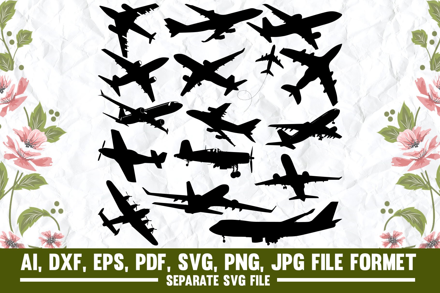 Airplane,plane,aircraft,aviation svg cover image.