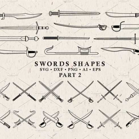 Sword Shapes & Crossed Swords Vector cover image.